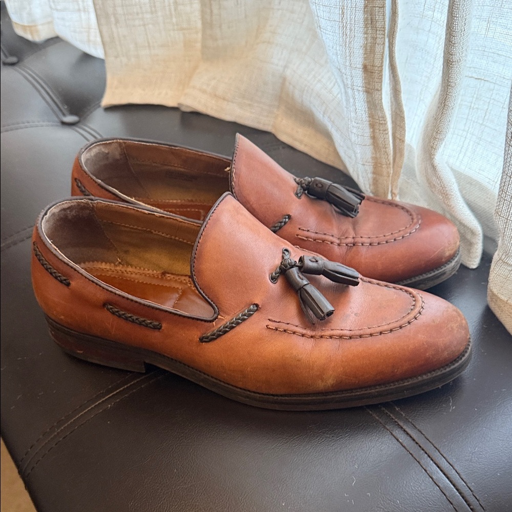 Aldo Tan Leather Tassel Loafers